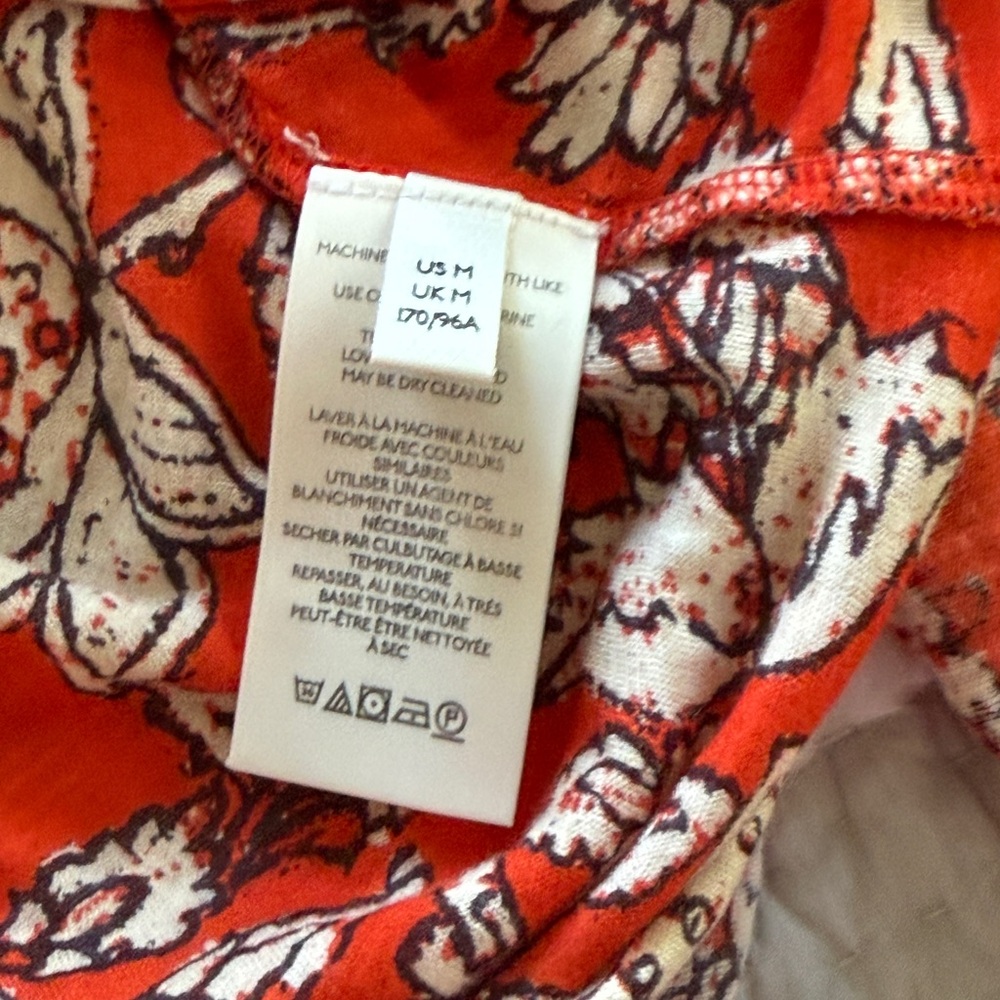Free People Orange Floral Top, Size Medium - Picture 8 of 9